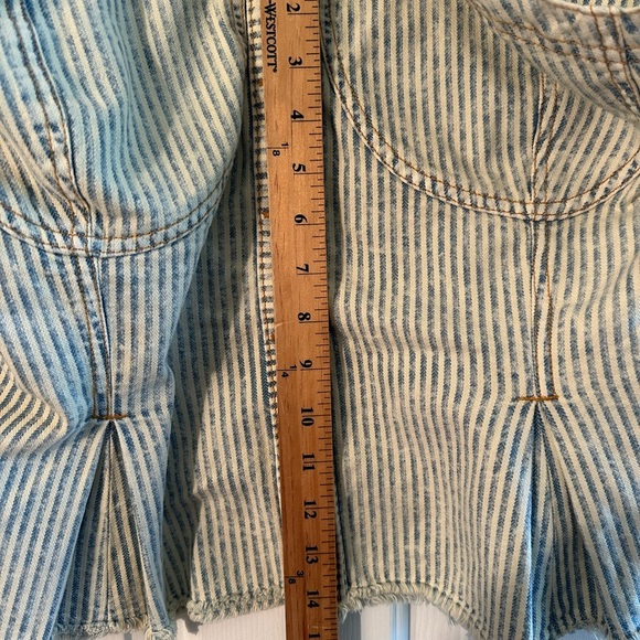 PILCRO XL Anthropologie Denim Sleeveless Corset Crop Tube Top  Club Biker Edgy - Picture 15 of 16